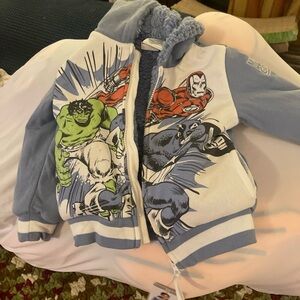 MARVEL Superhero's Kids Plush Hoodie Blue Size 4T NEW w/tags. Super Warm